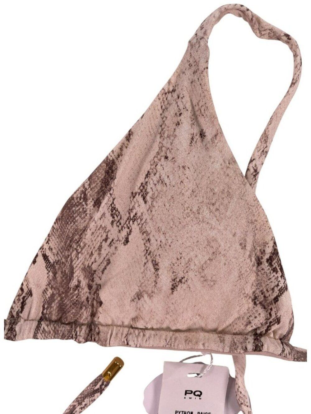 PQ Swim Paige Triangle Bikini Top Python Size Large MSRP $84 NEW - Picture 3 of 7